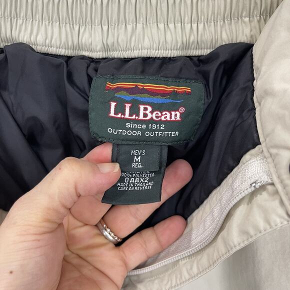 LL Bean Men's Insulated Ski Snow Pants Beige / Black Nylon Sz Medium 30 Inseam - Picture 11 of 15